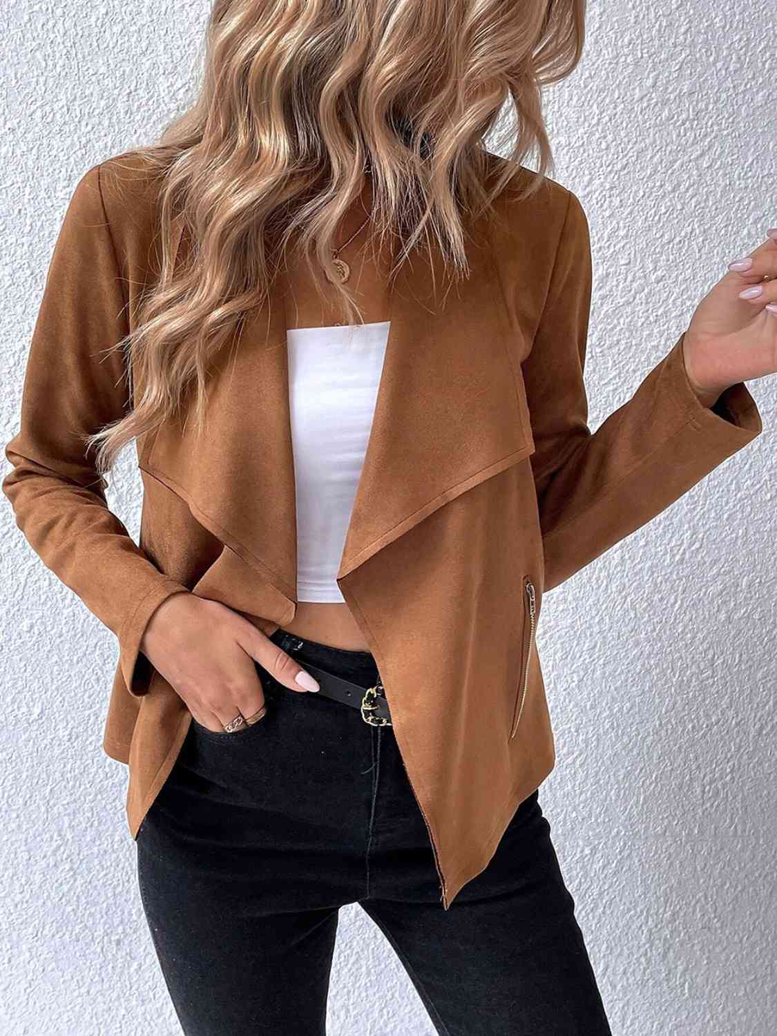 Classic Minimalist Collared Long Sleeve Jacket for Women – Minimalist & Lightweight Everyday Outerwear by Stevvex