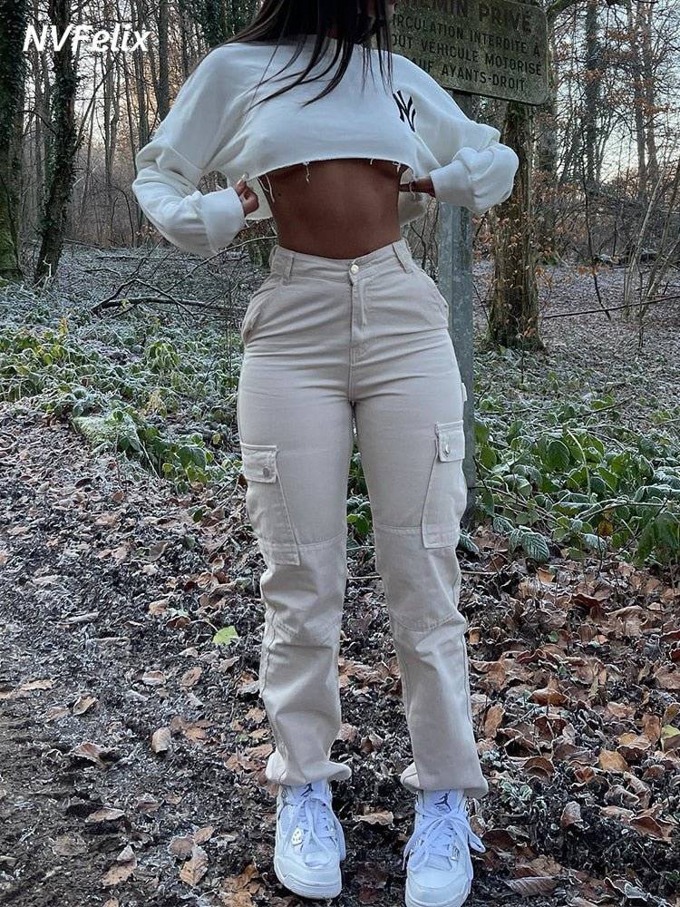 High Waist Cargo Pants Stylish - Lifestyle Haven