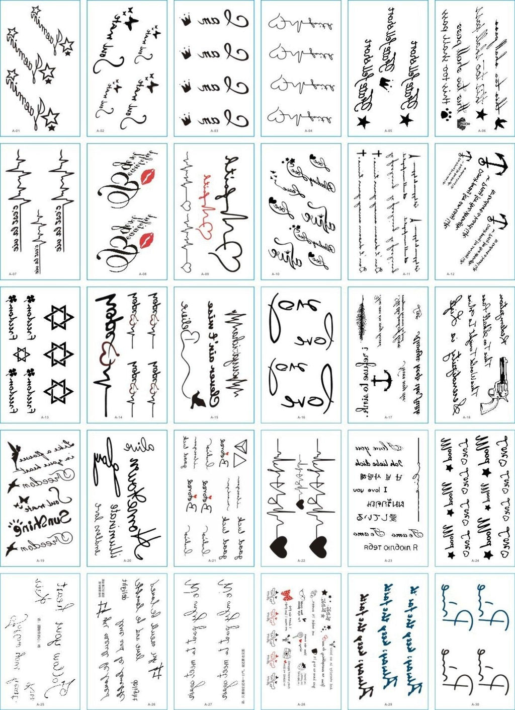 30 Pieces/set Small Luxury Temporary Tattoo Sticker Colorful Drawing Flower Cute Body Tatoo For Kids Adults