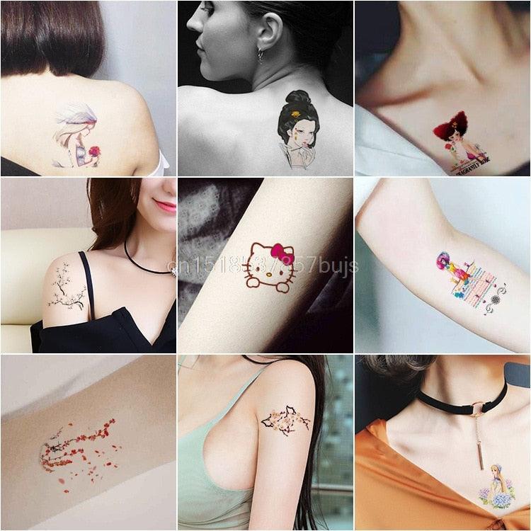 30 Pieces/set Small Luxury Temporary Tattoo Sticker Colorful Drawing Flower Cute Body Tatoo For Kids Adults