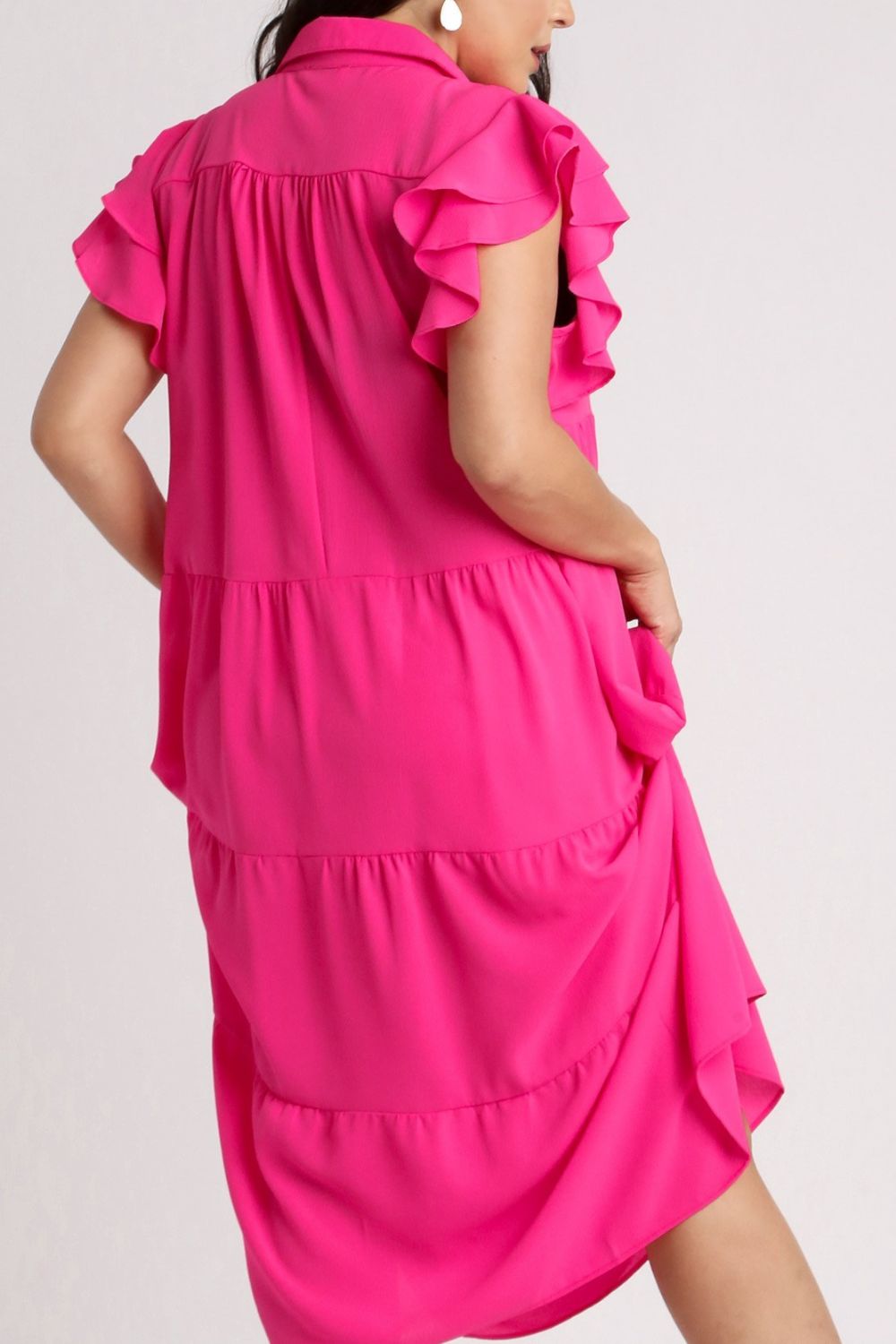 Charming Pink Full Size Ruffle Cap Sleeve Dress Plus Size Elegant & Stylish Girls Dress by Stevvex