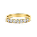 14K Gold Diamond Band Ring with 7 Stones