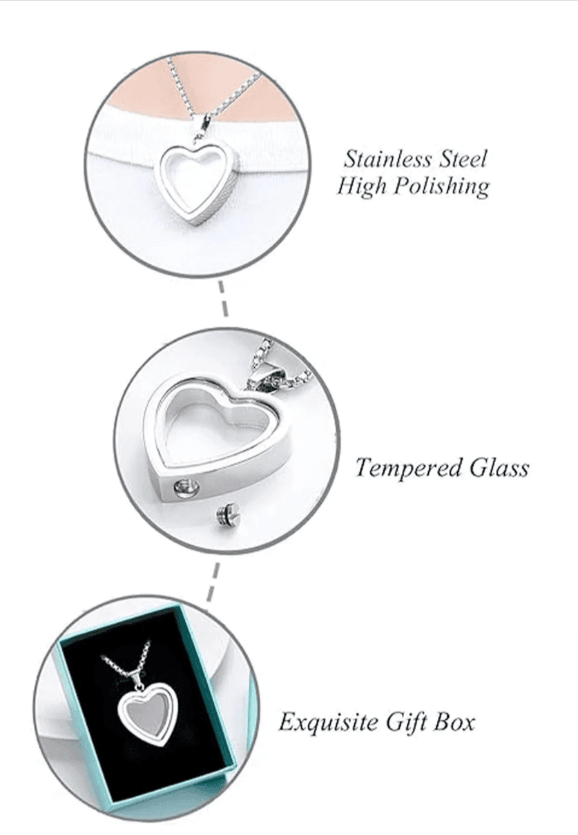 Heartfelt Remembrance: Stainless Steel Heart-Shaped Cremation Pendant - Lifestyle Haven