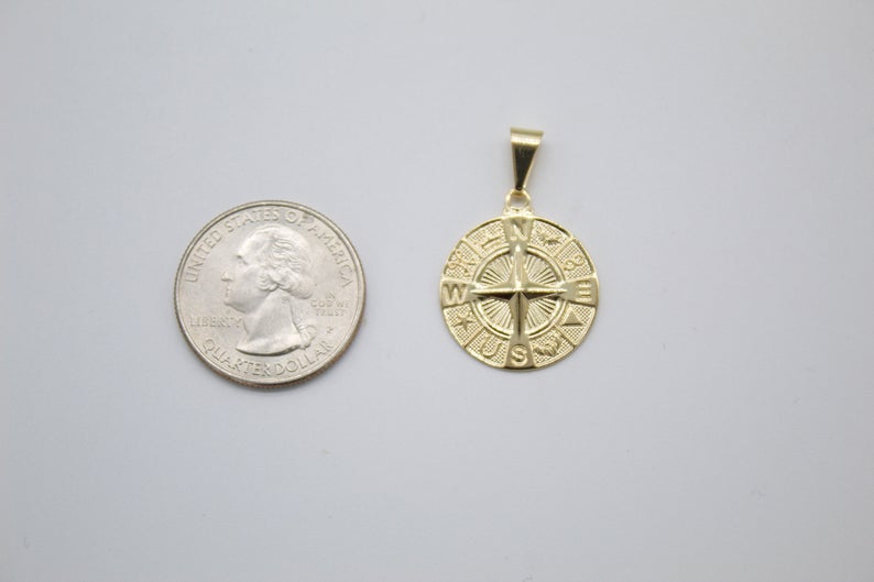 Gold Compass Pendant, Compass Jewelry Gift For Her
