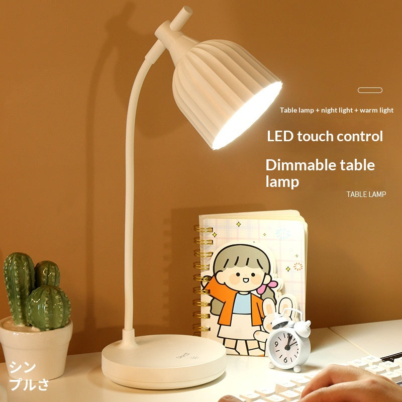 Creative Fashionable And Simple Touch-Activated Charging LED Dimmable Desk Lamp USB Rechargeable LED Folding Desk Lamp Eye Protection Touch Dimmable Reading Table Lamp Led Light 3 Color Modes Decorative Table Lamp Cute Study Lamps for Bedroom Décor