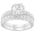 14K White Gold Diamond Ring with Round Cut Diamonds