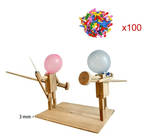 Handmade Balloon Heads Wooden Fighter Puppets - Lifestyle Haven