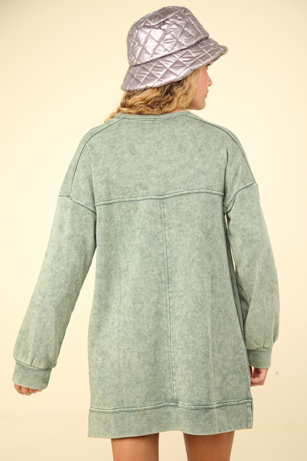 Mineral Washed Oversized Sweatshirt Mini Dress – Cozy Sweatshirt Dress, Vintage Mini Dress, Relaxed Fit Dress, Casual Dress with Pockets, Comfortable Sweatshirt Dress