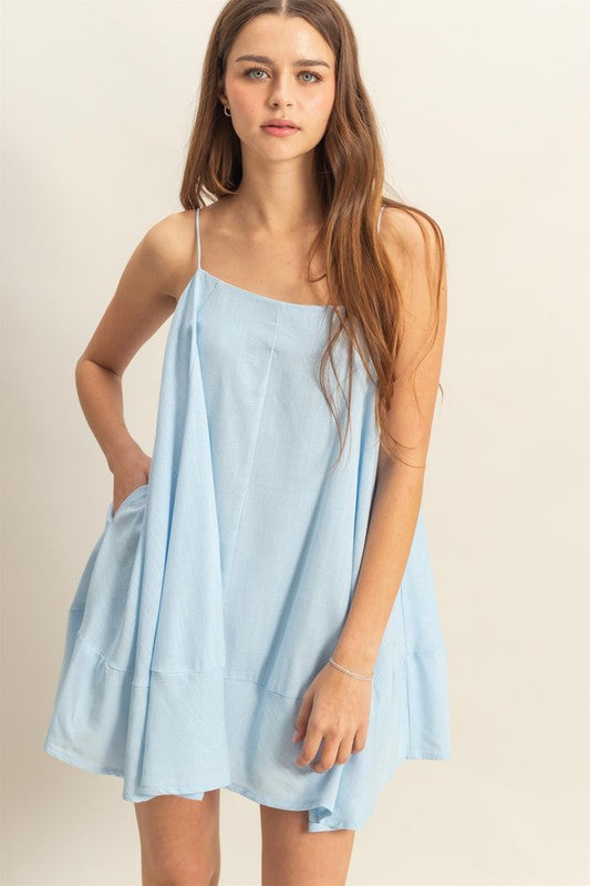 A-Line Flowy Mini Cami Dress with Pockets – Chic, Playful, and Practical for a Relaxed Summer Look with Flowy Design and Convenient Pockets by Stevvex