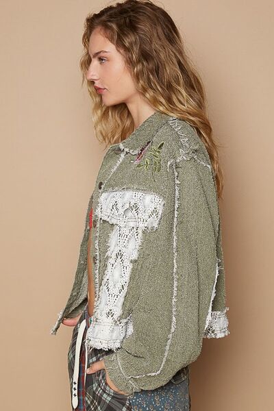 Retro Embroidered Patchwork Vintage Button Up Jacket Outdoor Modern Style Jacket For Girls by Stevvex