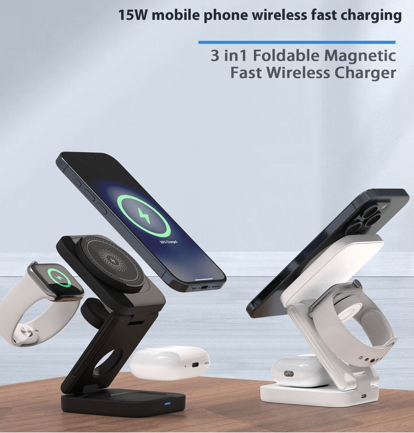 3 IN 1 FOLDABLE WIRELESS CHARGER - Lifestyle Haven