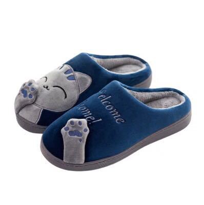 Cute Cat Shoes Soft Winter Women Winter Home Slippers Animal Slip On Soft Warm House Shoes Men Couple Indoor Bedroom Footwear Soft Cozy Home Slippers For Women Slip On Comfy Women's Washable Cotton Bedroom Slippers