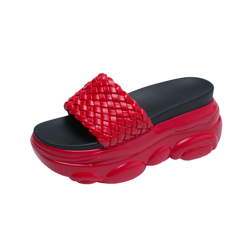 High Slippers Women Open Toe Sandals Summer Soft Slipper Indoor Outdoor Beach Shoes Comfort Platform Sandals Open Toe Leather Slippers Lightweight Flip Flops Shoes For Summer