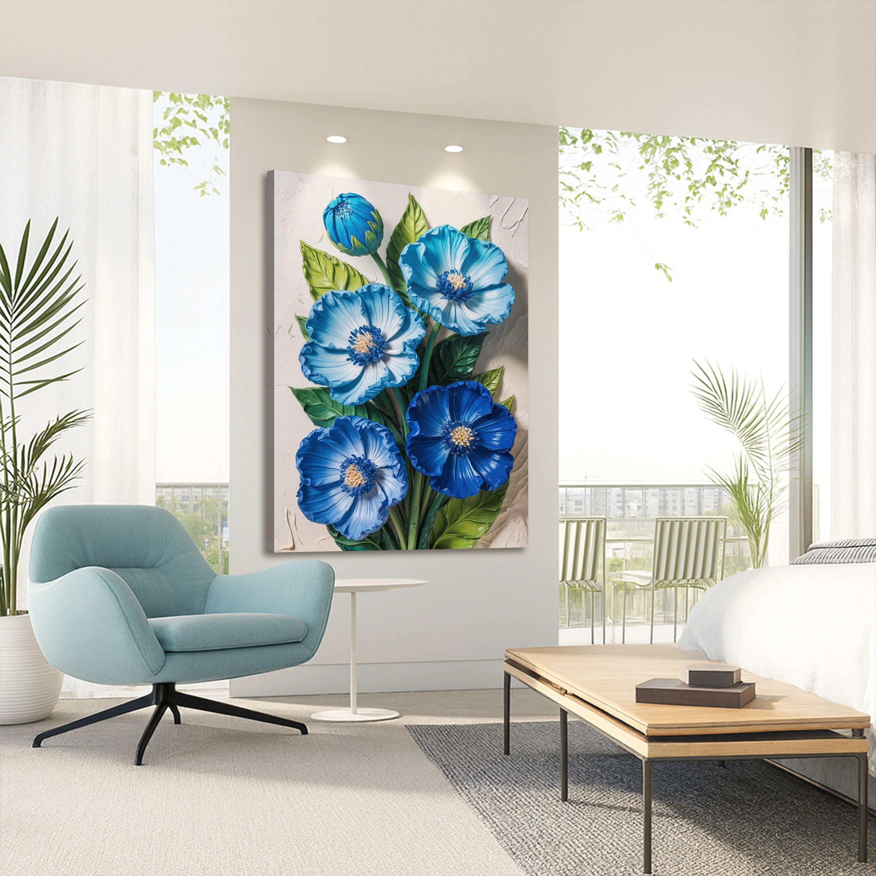 Blue Blossom Bouquet Wall Art