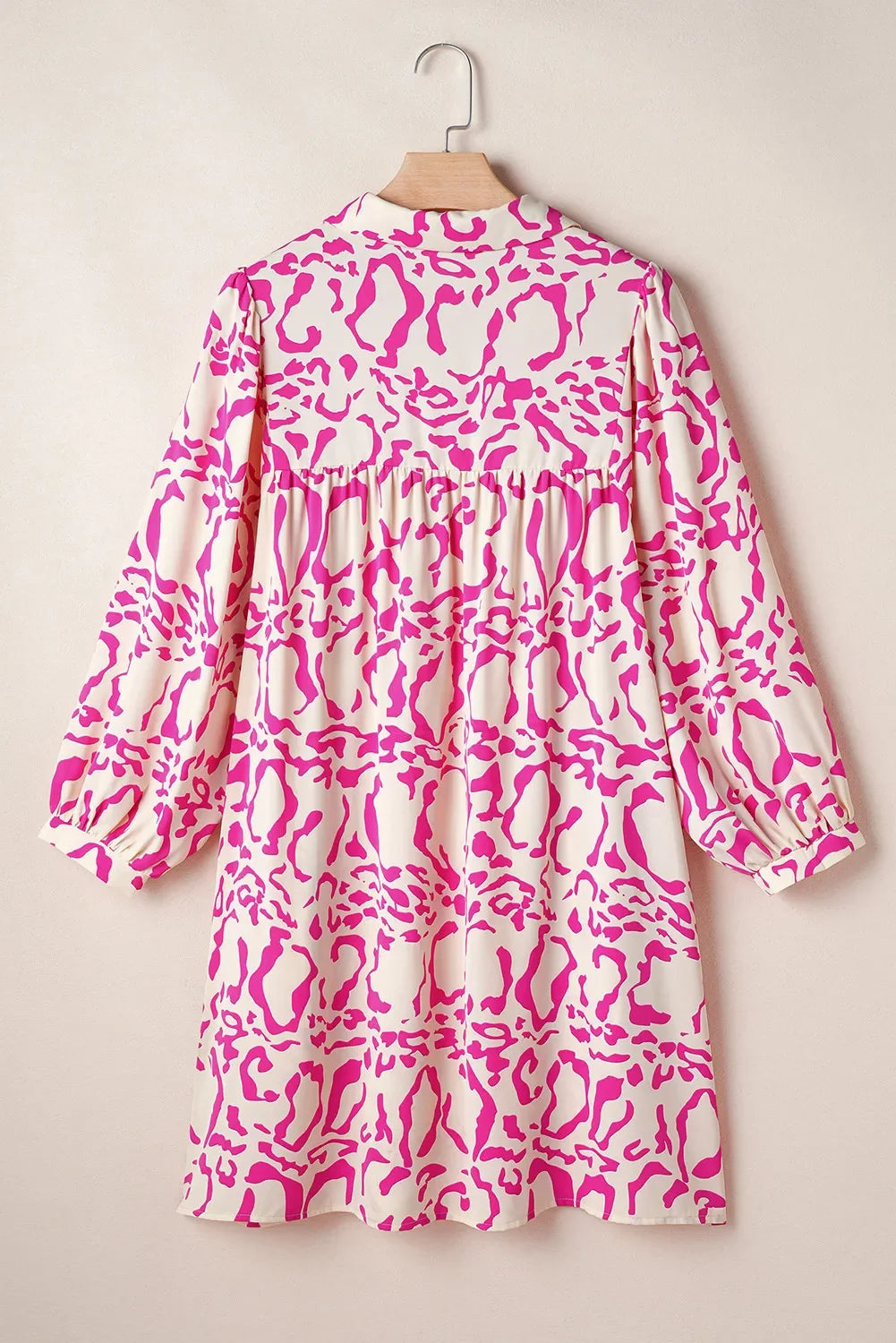 Beautiful Ivory Printed Long Sleeve Mini Dress Elegant & Chic Women's Fashion Dress by Stevvex
