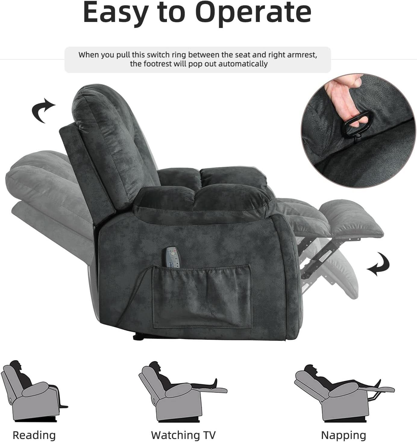 Extra Wide Loveseat Recliner Sofa with Cup Holders