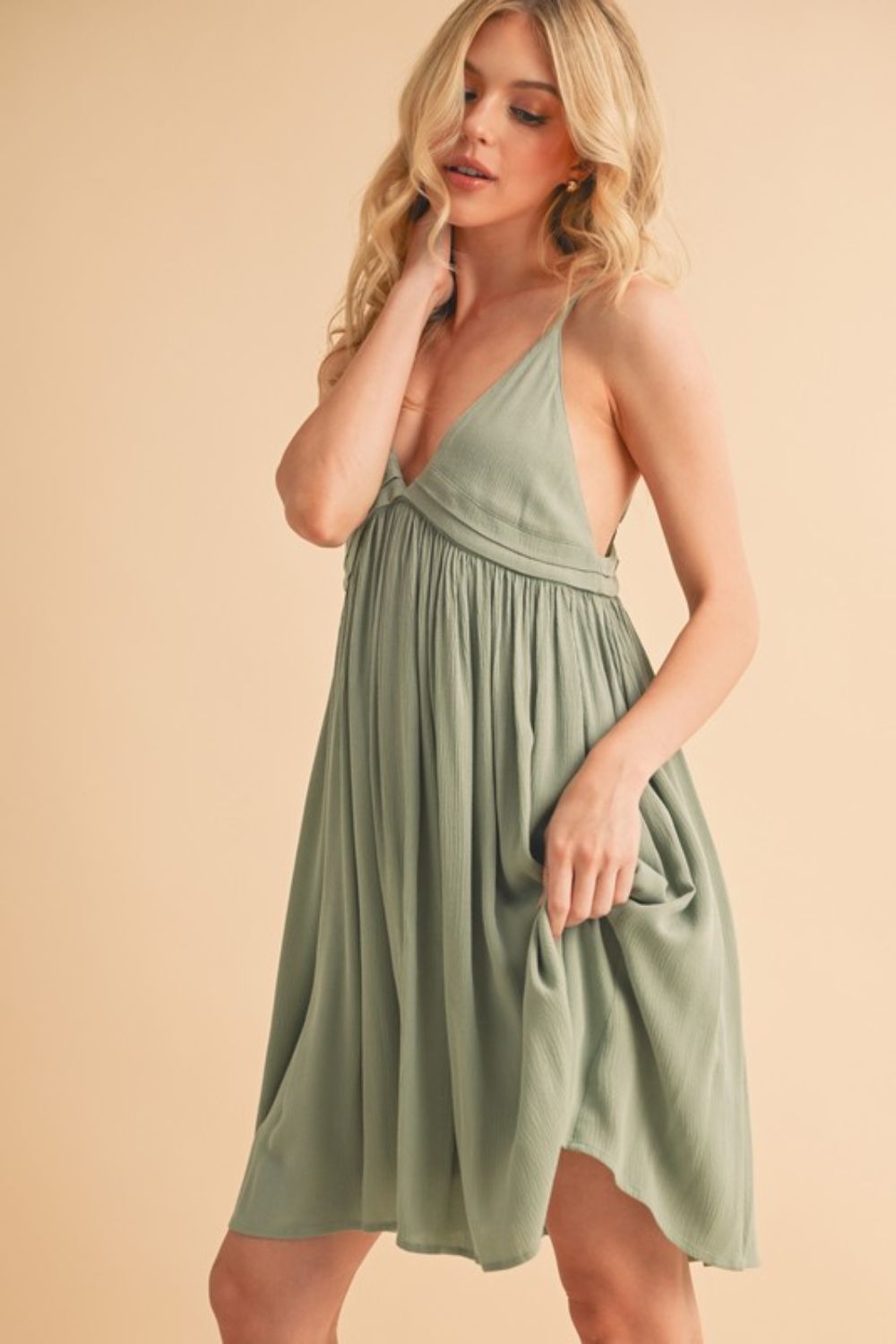 Ruched Plunge Mini Cami Dress For Women – Flattering, Romantic, Chic & Trendy for Night Outs and Special Events by Stevvex