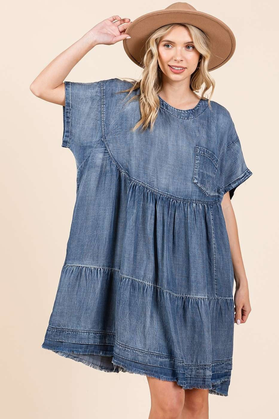 Oversized Mini Dress Relaxed Fit Boho Design Comfortable And Breathable Women Dress by Stevvex