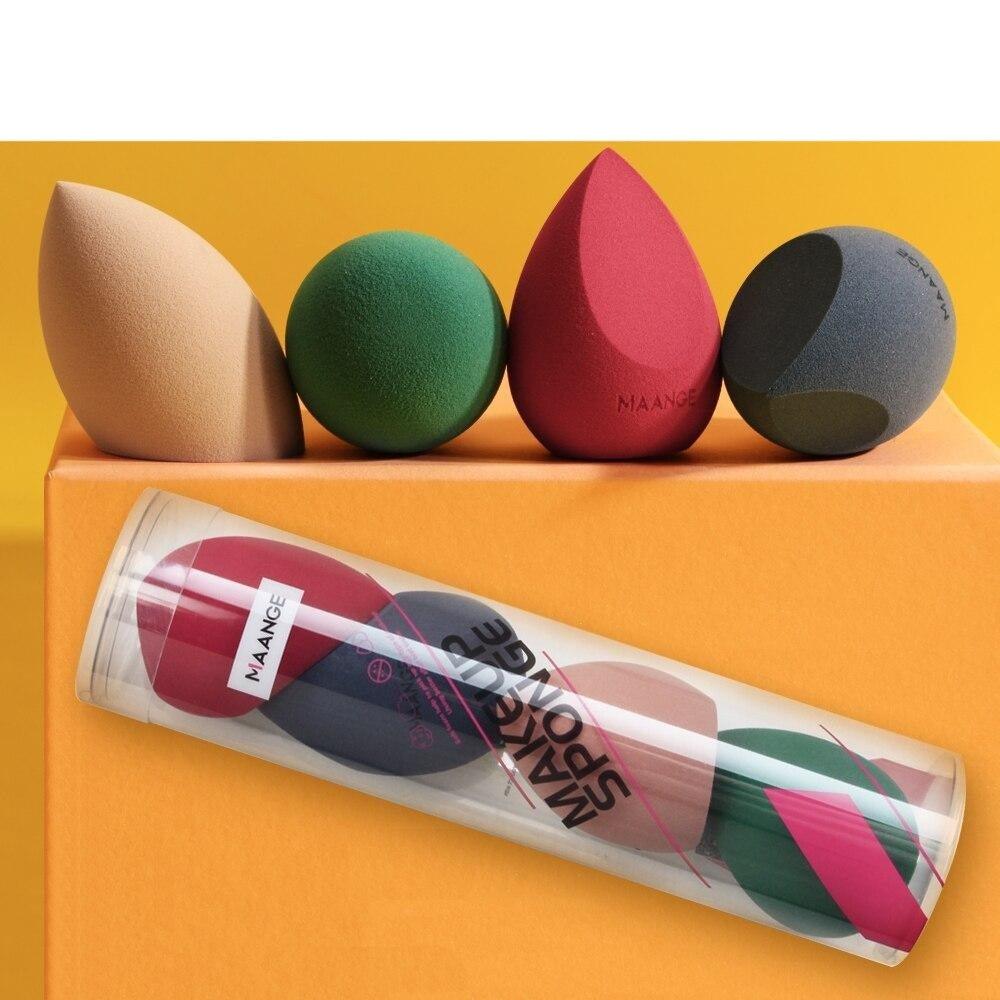 4Pcs Makeup Sponge Set Blender Cosmetics Concealer Blending Powder Liquid Cream Colorful Makeup Sponges Set For Womens