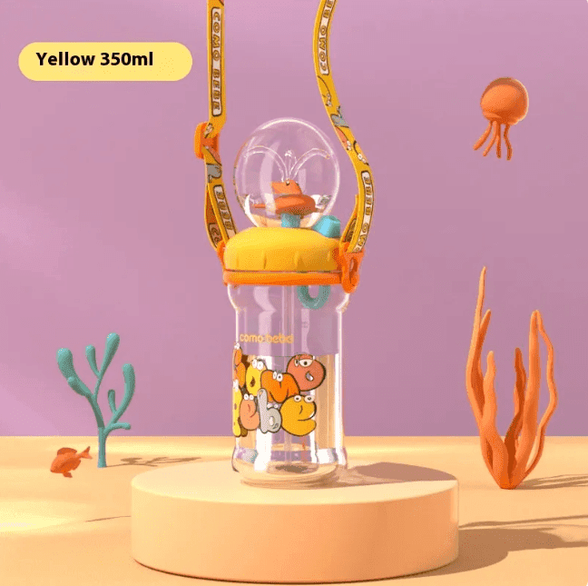 Children's Whale Cartoon Diving Fountain Water Bottle - Tritan Leakproof Sippy Cup (Various Sizes & Colors) - Lifestyle Haven