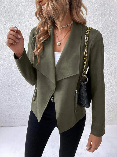 Classic Minimalist Collared Long Sleeve Jacket for Women – Minimalist & Lightweight Everyday Outerwear by Stevvex