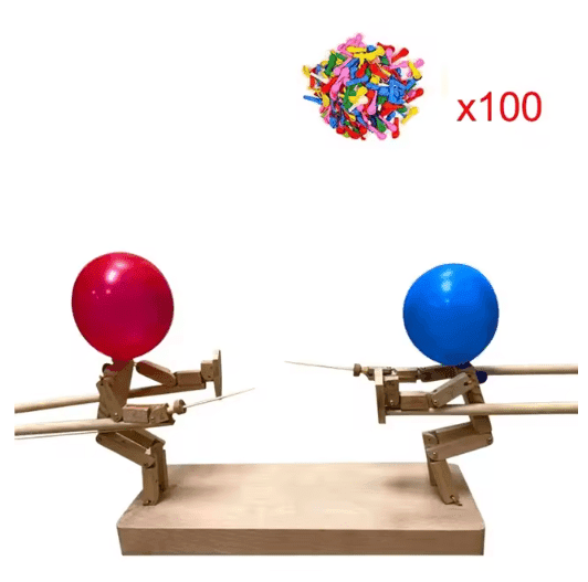 Handmade Balloon Heads Wooden Fighter Puppets - Lifestyle Haven