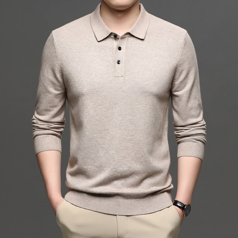 Men's Lapel Knit Pullover Sweater - Lifestyle Haven