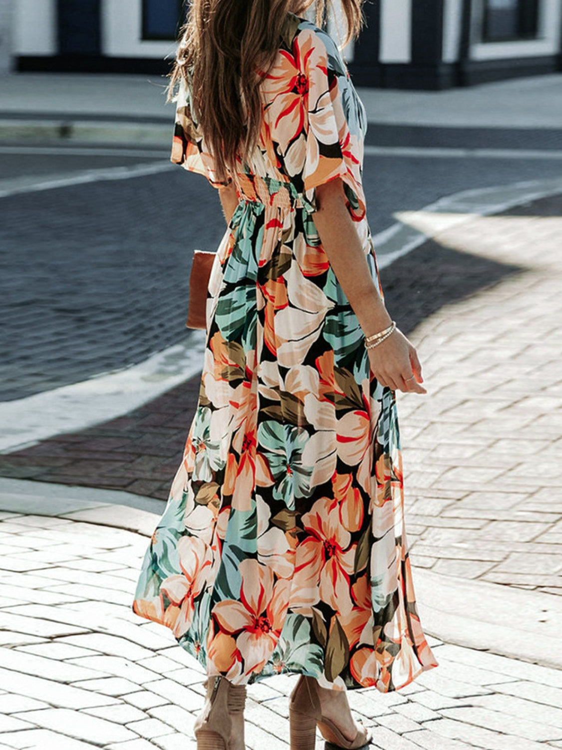 Floral Half Sleeve Dress Classic & Elegant Everyday Style Dress Timeless Dress For Summer by Stevvex