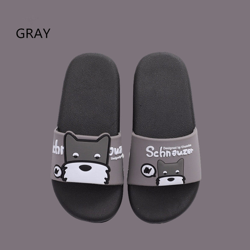 Kids Summer Dog Slippers Slide Beach Flip Flops Comfortable Thick Sole Girls Flat Shoes Quick-Dry Flip Flop Slides Water Resistant All-Day Comfort Fit Wet Grip Soles