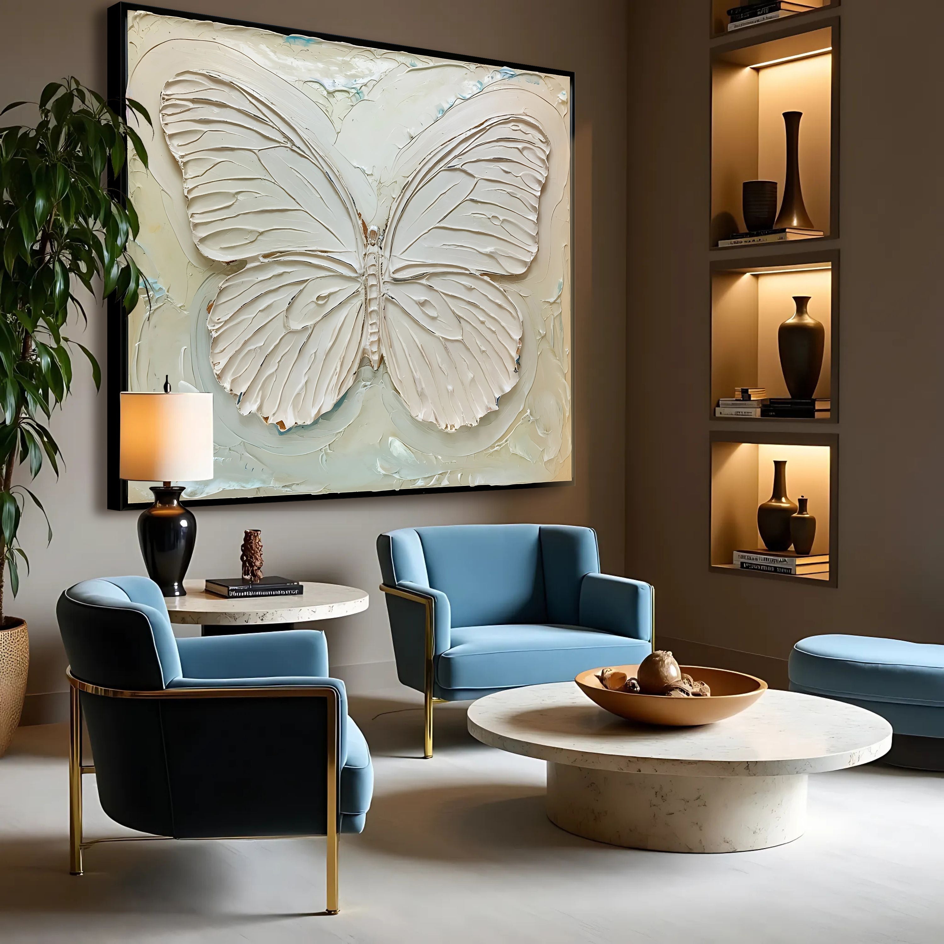 White Butterfly Wall Art