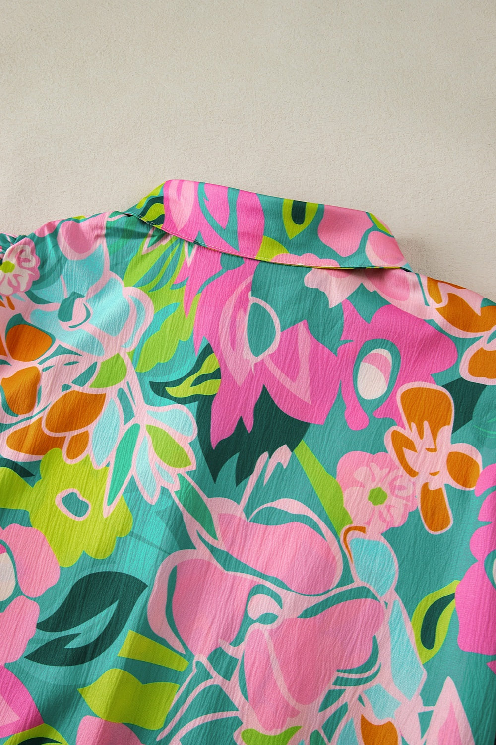 Floral Printed Collared Neck Puff Sleeve Mini Dress Vintage-Inspired Unique Colorful Dress by Stevvex