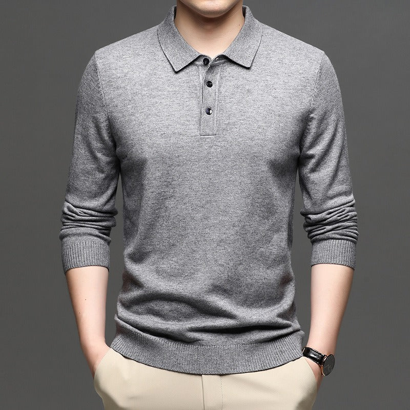Men's Lapel Knit Pullover Sweater - Lifestyle Haven