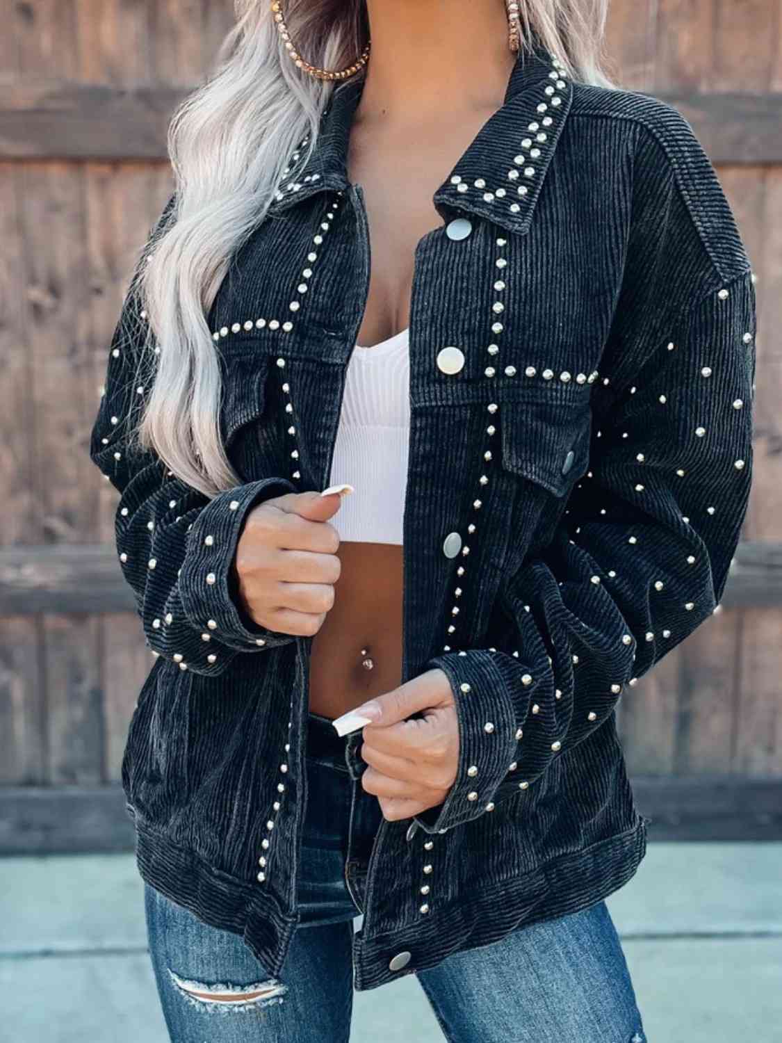 Women’s Collared Neck Button-Down Jacket For Casual and Everyday Use Elegant Simple Jacket by Stevvex