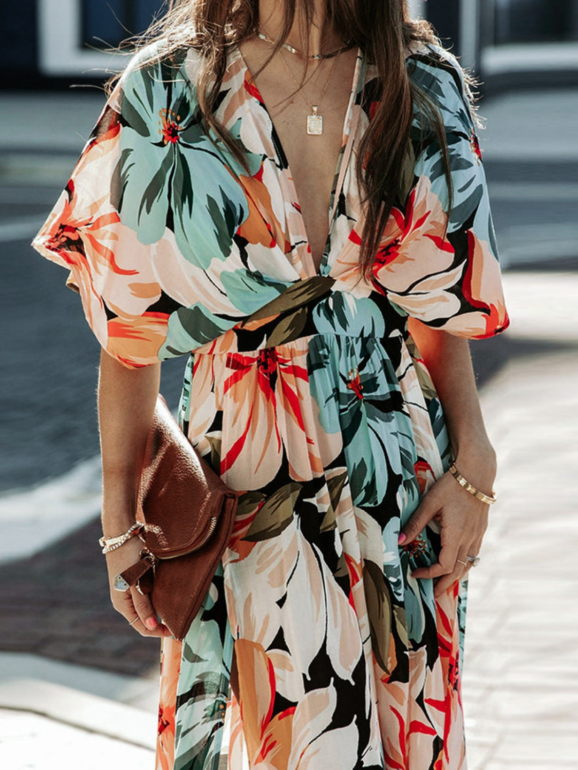 Floral Half Sleeve Dress Classic & Elegant Everyday Style Dress Timeless Dress For Summer by Stevvex
