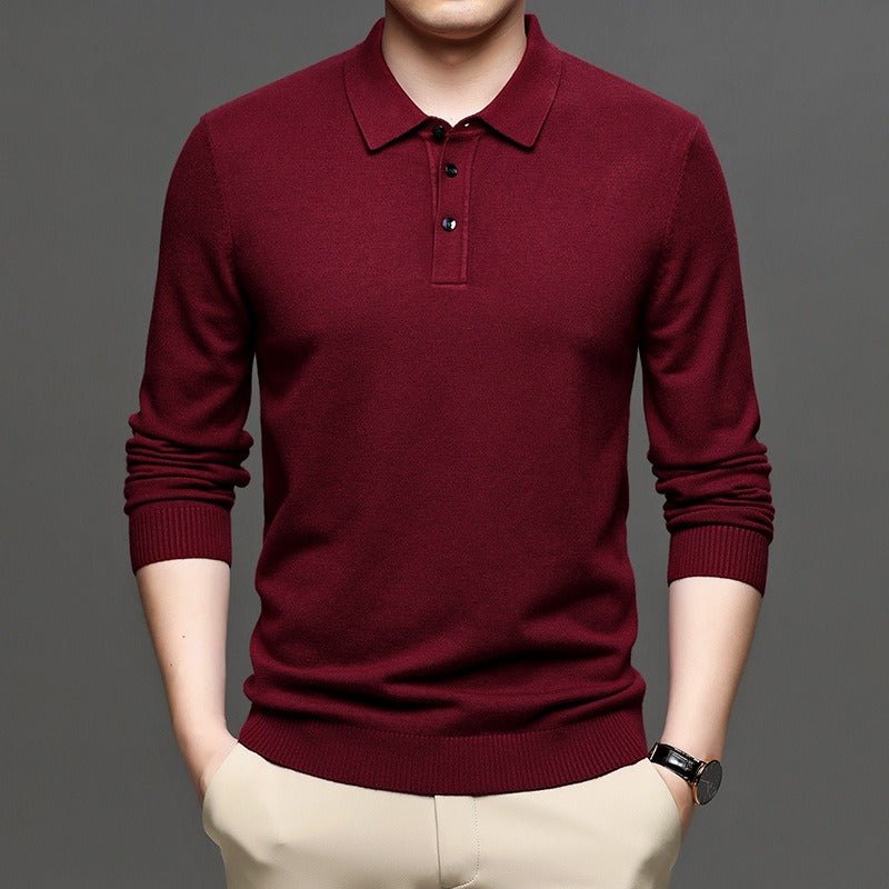 Men's Lapel Knit Pullover Sweater - Lifestyle Haven