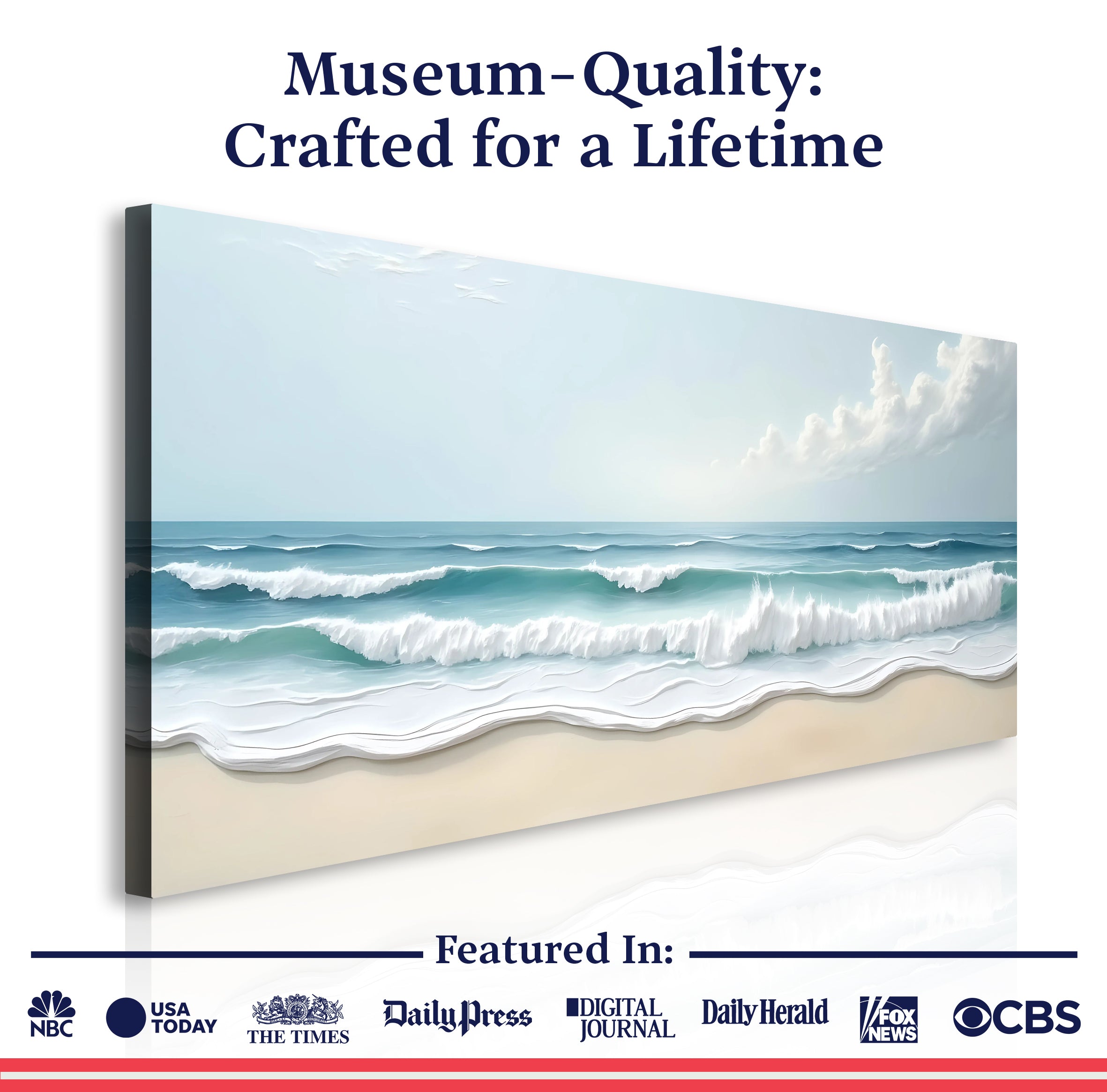 Serene Ocean Wave Coastal Wall Art XIV