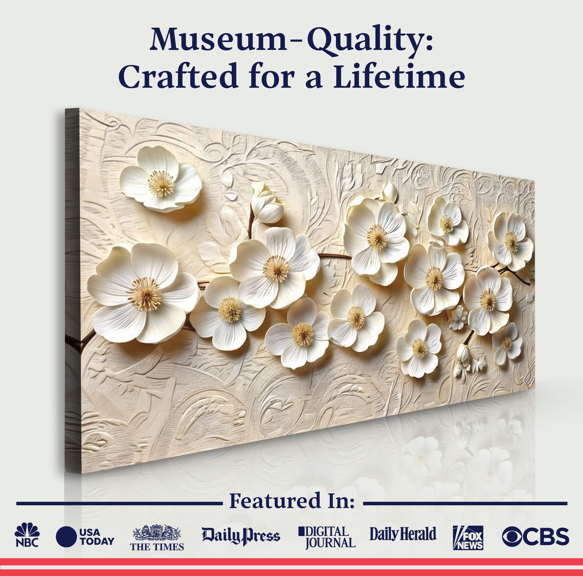 White Blossom Serenade Wall Art
