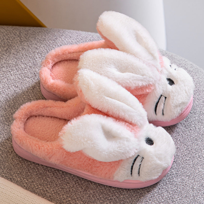 Cartoon Bunny Home Warm Children's Slippers Home Slippers Warm Cute Womans Mens Slipper Winter Shoes New Fashion Casual Fur Plush Slides Winter Slippers For Women House Slippers Fluffy Soft Comfy Fuzzy Slippers Faux Fur Plush Anti-Skid Slippers