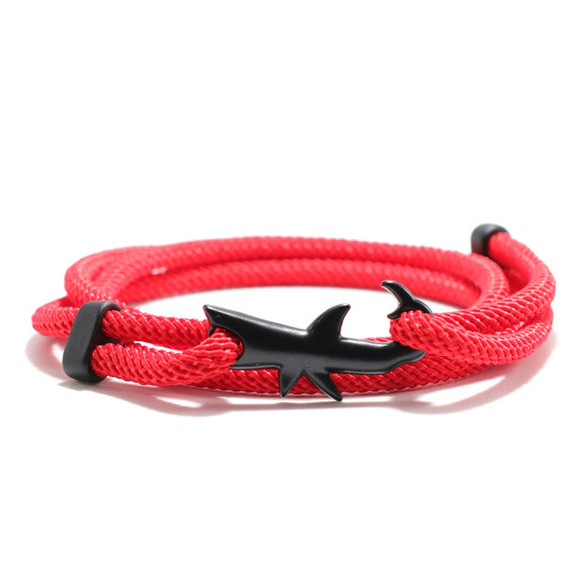 Nylon Rope Chain Luxury  Bracelets For Women And Men Ocean Shark Charm Bracelet Popular Jewelry Anchor Bracelet Style