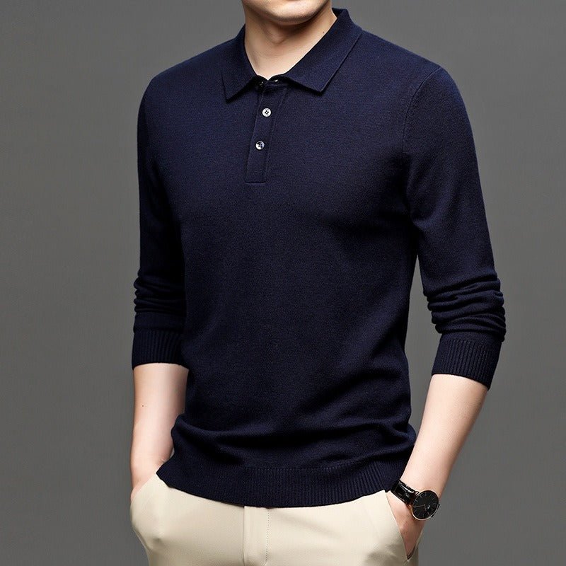 Men's Lapel Knit Pullover Sweater - Lifestyle Haven