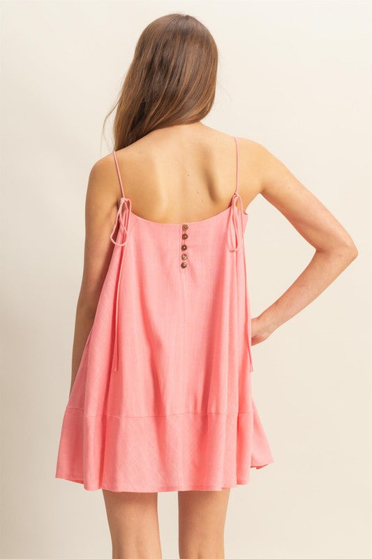 A-Line Flowy Mini Cami Dress with Pockets –Casual & Chic Spaghetti Strap Dress with Functional Pockets for a Relaxed Summer Look by Stevvex