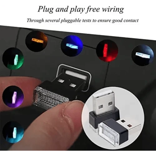 7 Color Lights LED Mini USB Ambient Neon Interior Light Car Accessories Cars Gadgets Bright Colors