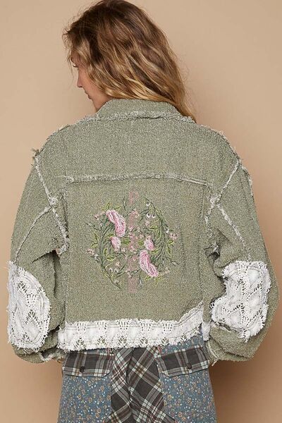 Retro Embroidered Patchwork Vintage Button Up Jacket Outdoor Modern Style Jacket For Girls by Stevvex