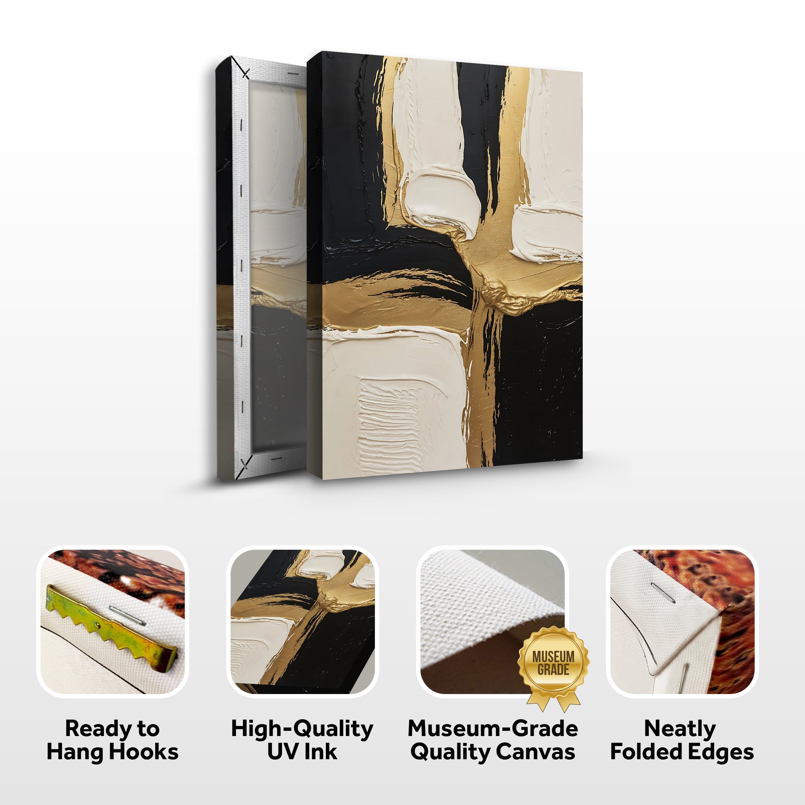 Black White and Gold Wall Art