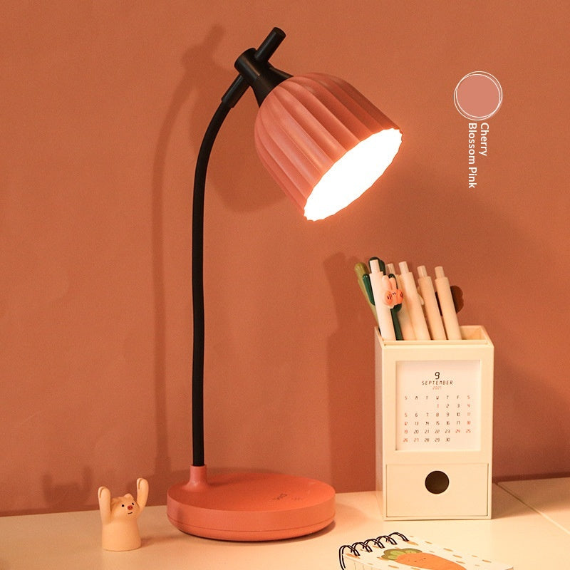 Creative Fashionable And Simple Touch-Activated Charging LED Dimmable Desk Lamp USB Rechargeable LED Folding Desk Lamp Eye Protection Touch Dimmable Reading Table Lamp Led Light 3 Color Modes Decorative Table Lamp Cute Study Lamps for Bedroom Décor