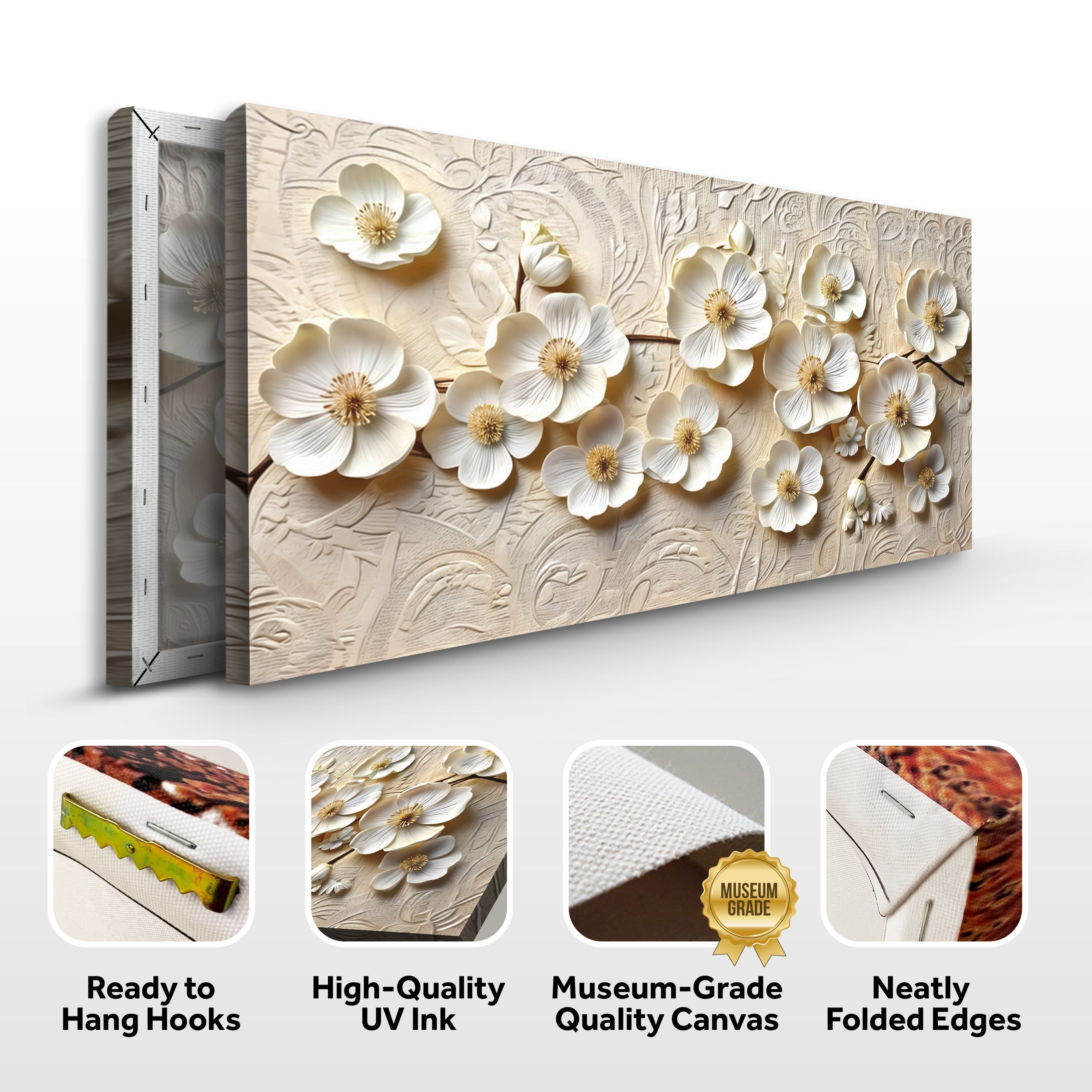 White Blossom Serenade Wall Art