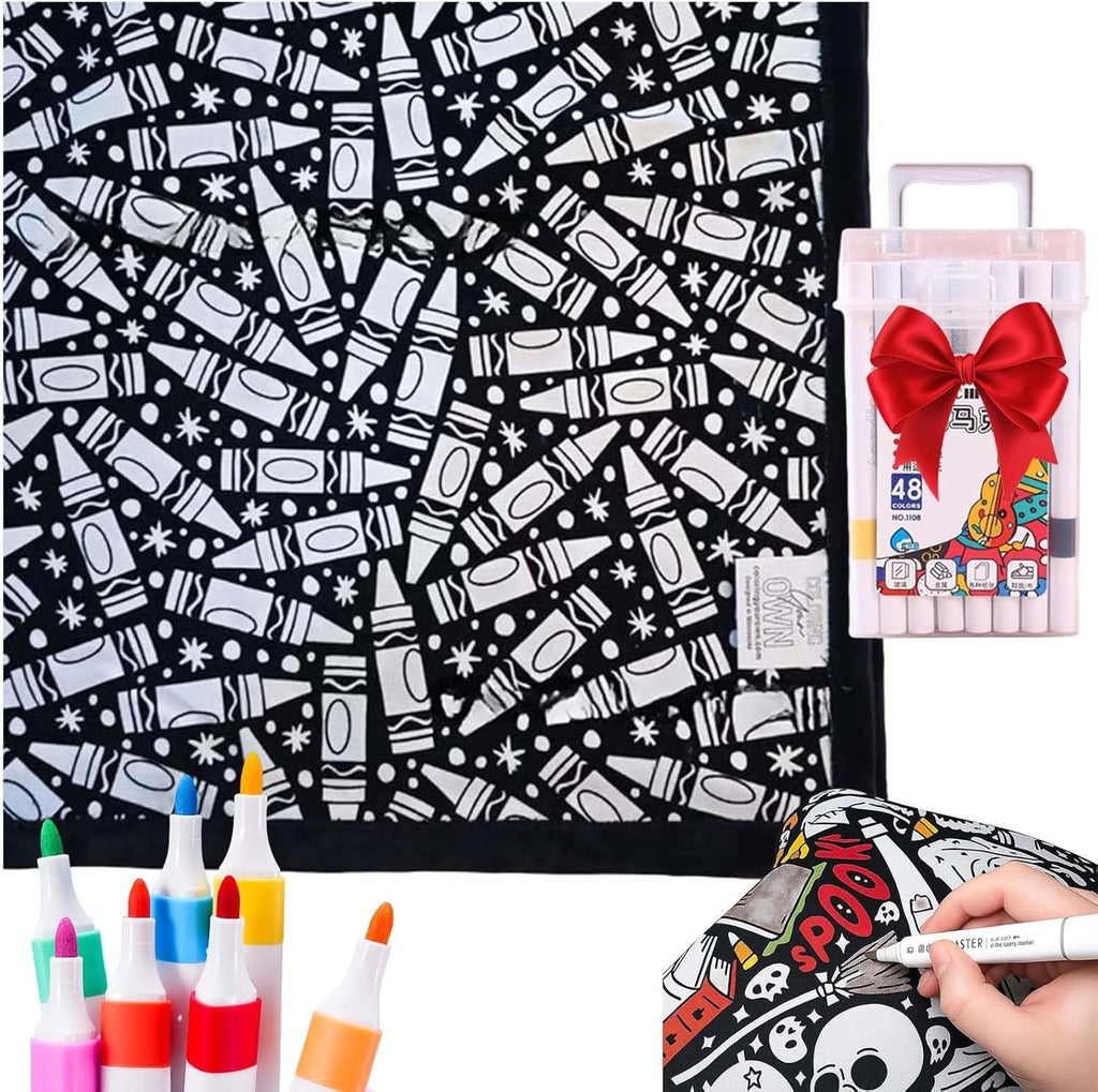 DIY Coloring Blanket With Markers - Lifestyle Haven