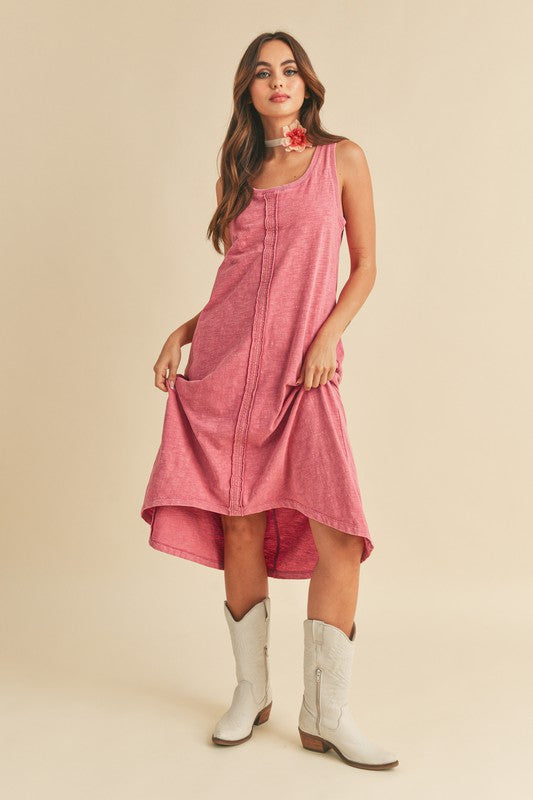 High-Low Hem Scoop Neck Midi Tank Comfortable Summer Dress For Women – Versatile, Stylish, and Comfortable for Every Occasion by Stevvex