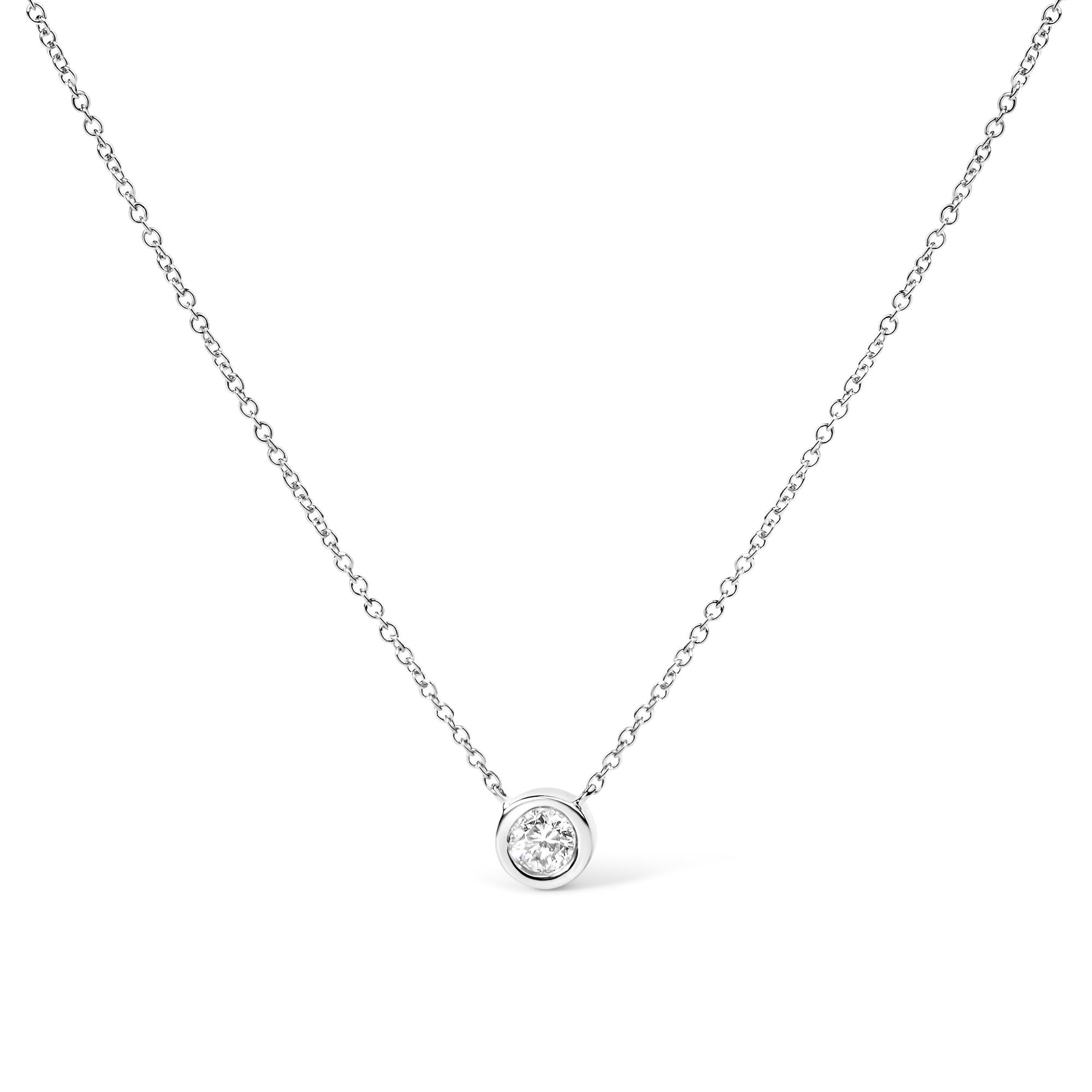 Lab Grown Diamond Pendant Necklace - Bezel-Set Design