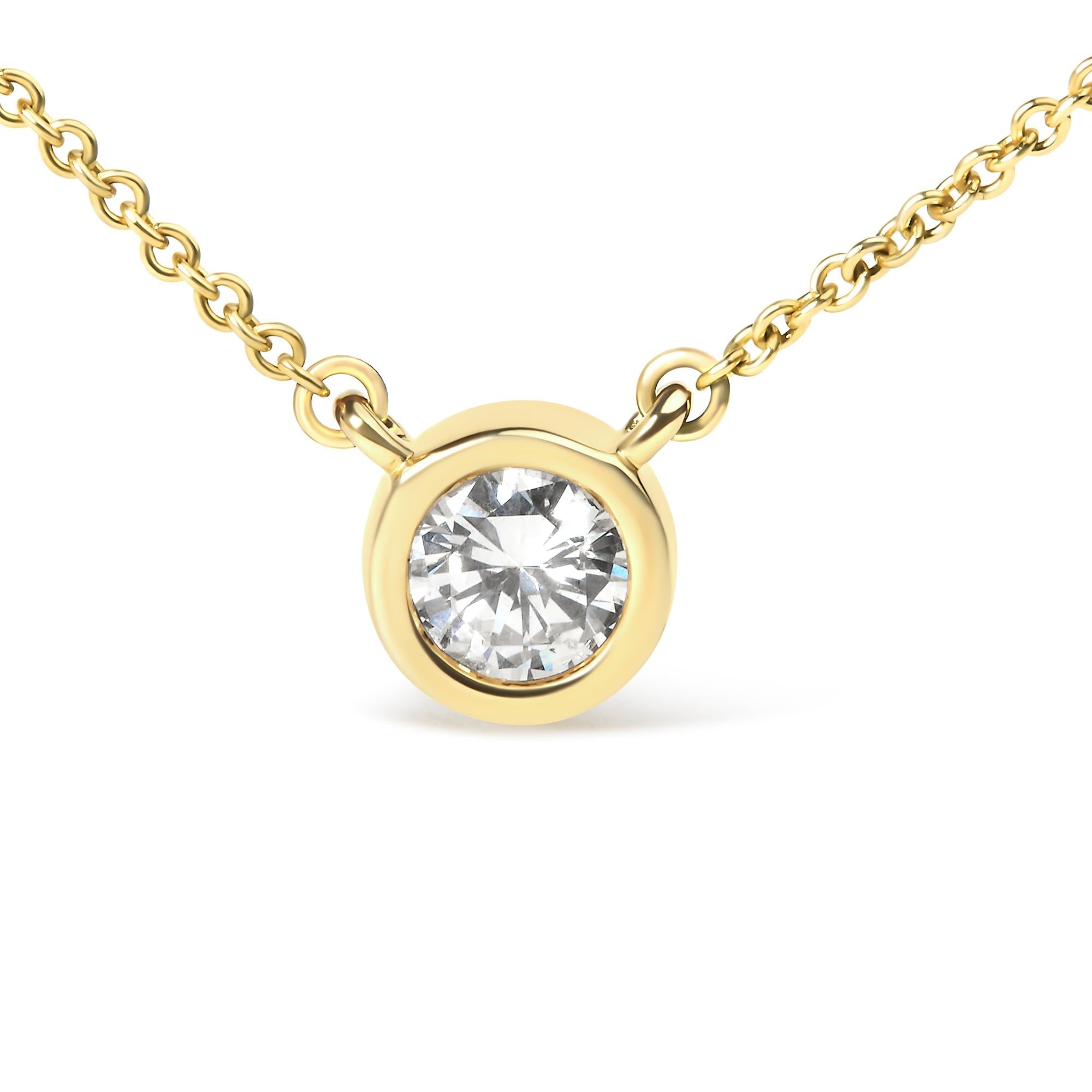 Lab Grown Diamond Pendant Necklace - Bezel-Set Design